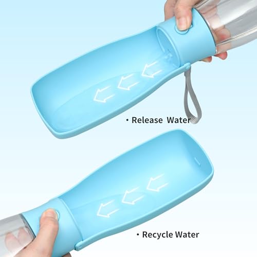 Dog Water Bottle, Leak Proof Portable Puppy Water Dispenser, Travel Puppy Water Bowl, Foldable Transparent Dog Water Bottl...