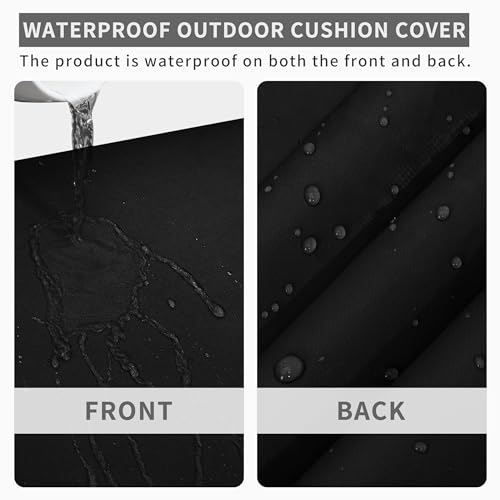 Easy-Going 42x18x3 inch Waterproof Outdoor Couch Bench Cushion Covers Only Replacement Non-Slip Patio Seat Cushion Slipcov...