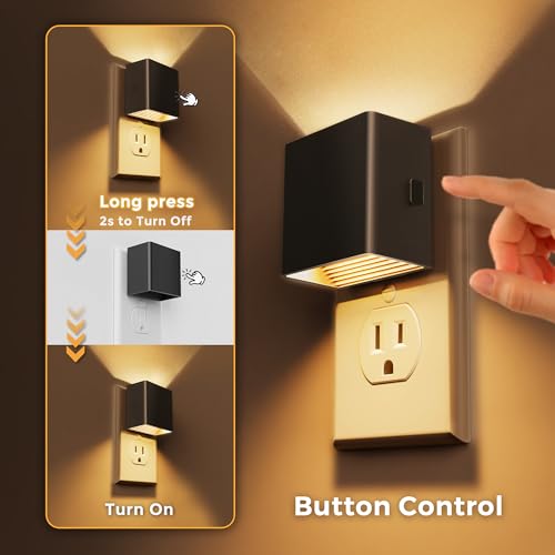 L LOHAS LED Night Light,Night Lights Plug into Wall,[2-Pack] Dusk to Dawn Sensor,Brightness Adjustable,3000K Soft White,Pl...