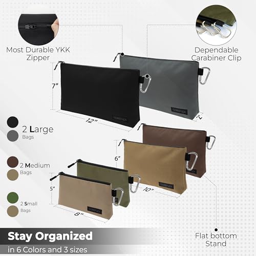 COREFLEX Premium Tool Pouch Zipper Bag, Small Tool Bag, Multipurpose Storage pouch, Heavy duty Flat Bottom Tool bag with Y...