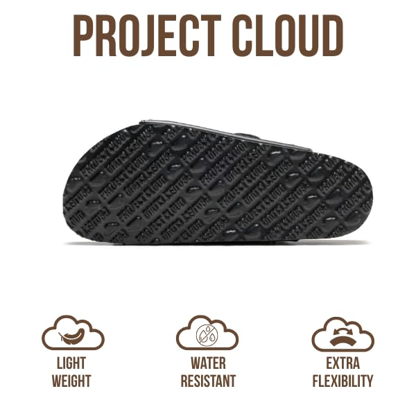 Project Cloud 100% Genuine Leather Flat Sandals For Women 2026 Cork Footbed Womens Sandals with Memory Foam and arch suppo...