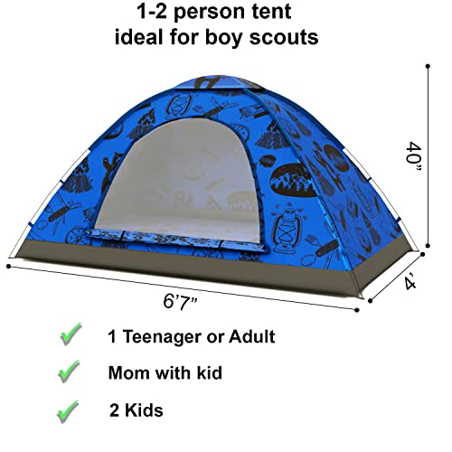 KidzAdventure 2 in 1 Kids Tent for Camping/Kids Play Tent| Backpacking Tent for Kids |Easy Set Up Camping Tent