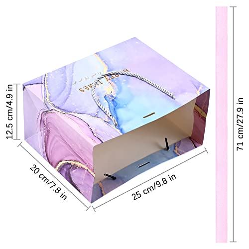 JMANNI Gift Bags, 3PCS Medium Size with Bow Ribbon, Portable Paper Gift Bag, Marble Pattern, for Any Occasion, Including C...