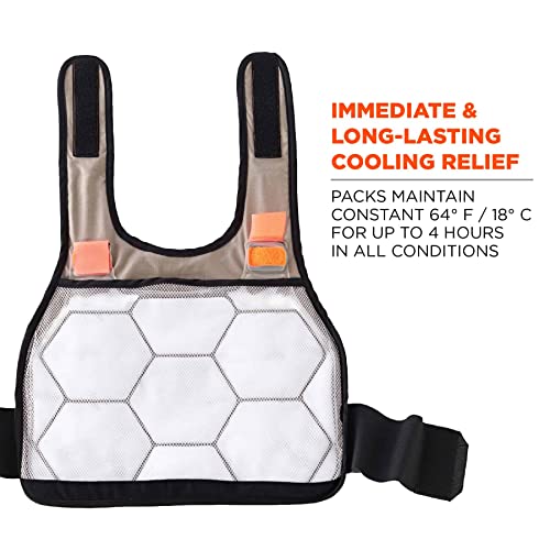 Ergodyne unisex adult Premium Phase Change - Packs FR Cooling Ice Vest, Khaki, Large-X-Large US