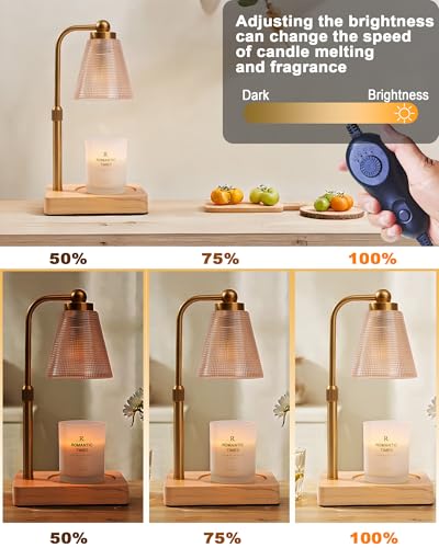 HONGZZI Candle Warmer Lamp - Electric Candle Warmer with Timer, Adjustable Height & Brightness, 2 Replacement Bulbs, 1-Yea...