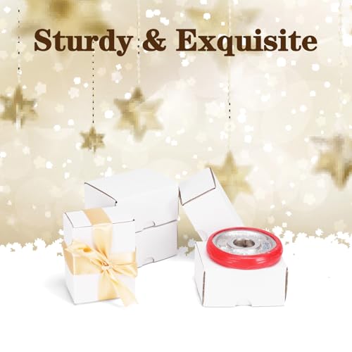 WIFTREY 50 Packs 4X3X2 Small Shipping Boxes, White 4 x 3 x 2 inches Corrugated Cardboard Box for Packaging Small Business,...