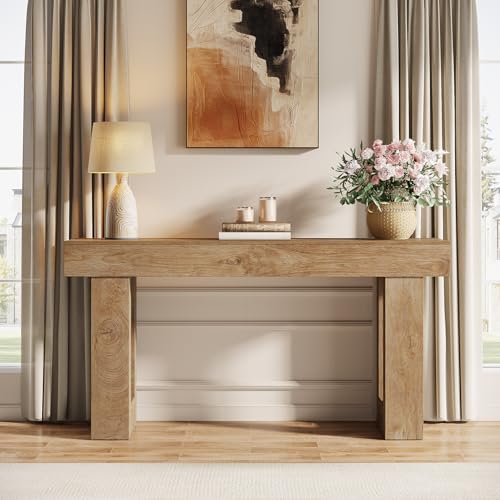 Tribesigns 63-Inch Long Console Table, Wooden Rectangular Sofa Table Behind The Couch, Farmhouse Entryway Table for Entran...