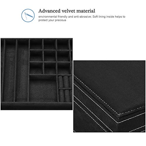 ProCase Velvet Jewelry Box Organizer for Women Father's Day, 2 Layer Jewelry Display Storage Holder Case for Necklace Earr...
