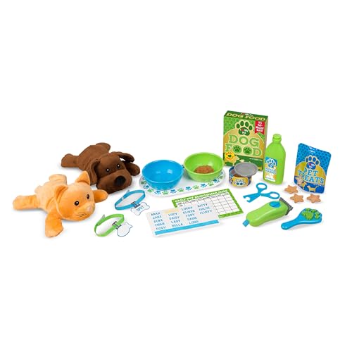 Melissa & Doug Feeding and Grooming Pet Care Play Set Pretend Play Vet Toy Veterinarian Kit for Kids
