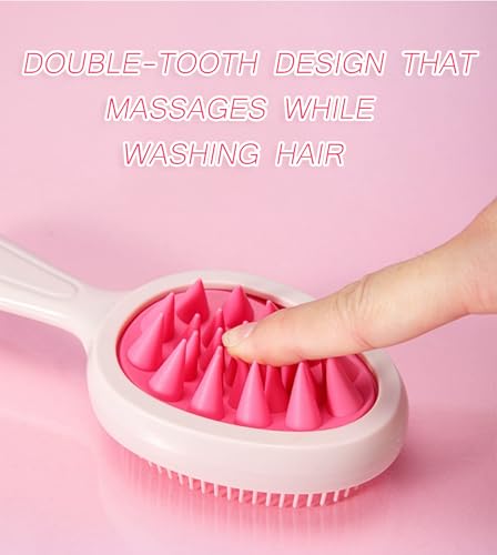 Double-Sided Comb Brush, Silicone Scalp Massage Hair for Wet and Dry Use, Scalp Cleaning and Relaxing, Portable Hair Washi...