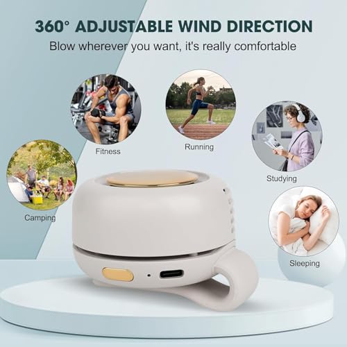 Xing Chen Hai Yang Portable Silent Mini Bladeless Fan Clip On, Adjustable 3 Speeds Suspended, Waist Fans forclip onfan for...