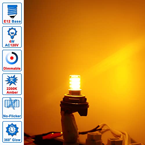 Himalayan Salt Lamp Rock Bulb Dimmable E12 led Sleep Night Light Bulb 2200K Amber Warm, Kx-2000 40W Candelabra T6 C7 4W e1...