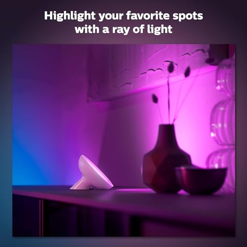 Philips Hue Bloom Smart Table Lamp, White - White and Color Ambiance LED Color-Changing Light - 1 Pack - Control with Hue ...