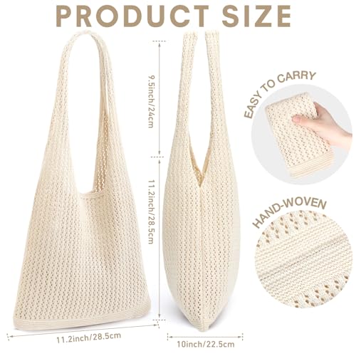 EIMMBD Crochet Bags for Women Beach Totes Bags Aesthetic Summer Tote Shoulder Hippie Bag Knit Bag