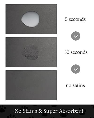 Pet Feeding Mat-Absorbent Dog Mat for Food and Water Bowl-No Stains Quick Dry Dispenser Mat-Dog Accessories Pet Supplies-W...