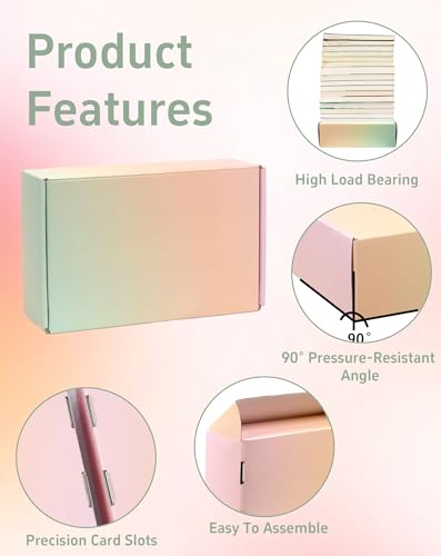 7x5x2 Inch Small Shipping Boxes, Pack of 50 Colored Cardboard Boxes, Cute Mailing Packaging Box for Gift