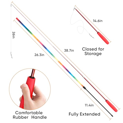YULOYI Cat Toys for Indoor Cats, 13 Packs Interactive Cat Wand Toy Set with Feather Toys & Teasers, Fun Cat Toys for Exerc...