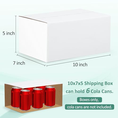 Eupako 10x7x5-Small-Shipping-Boxes-30-Pack-White-Corrugated-Box-Mailers, Cardboard Boxes for Packaging Small Business, Mai...