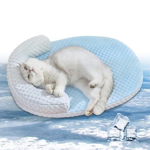 CATISM Cat Cooling Mat - Pet Bed Mat for Cats or Small Dogs, Cat Bed Cat Sleeping Beds with Pillow Soft and Comfortable, C...