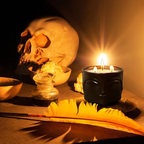 Strong Eucalyptus & Rosemary 3 Wick Black Large Candle, 20oz, Ceramic, Outdoor Scented Candles, 100% Soy, for Home Scente...