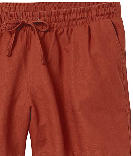 Amazon Essentials Women's 5" Inseam Drawstring Elastic Waist Linen Blend Summer Shorts