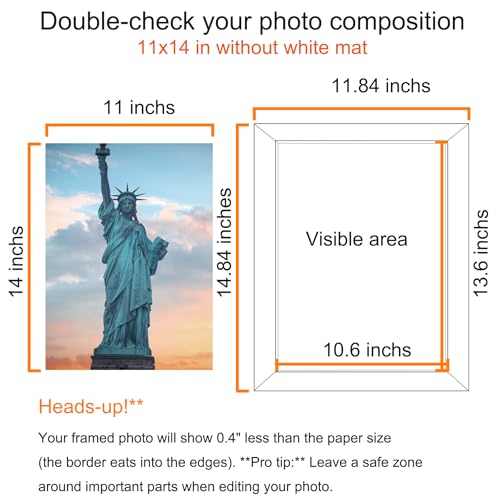 SESEAT 11x14 Picture Frame Distressed White, Display Pictures 8x10 with Mat or 11x14 without Mat,Photo Frames Wall Galler...