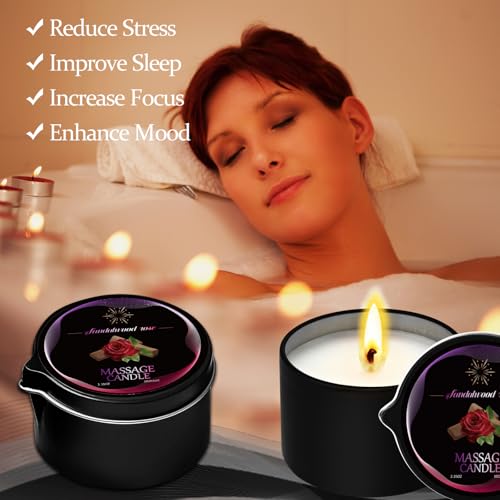 LCZLUMIPRO 6 Pack Massage Candle Set – 2.35 oz Each, Soy Wax Blend with Lavender, Sandalwood Rose, Jasmine, Vanilla & Mor...