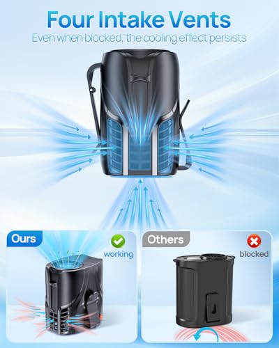 DeeKom Portable Personal Waist Fan& Neck Fan, 14000RPM Brushless Motor, 40H Runtime Rechargeable, 6-Speed Quiet Operation,...