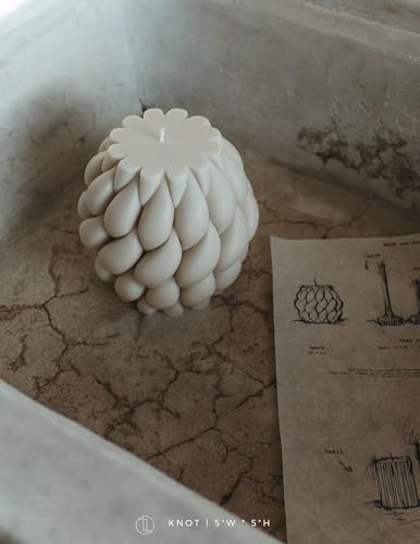 LAWA Knot Ball Candle - Large Beautiful Handmade Pillar Scented Soy Wax Elegant Bubble Aesthetic Candle Housewarming Gift ...