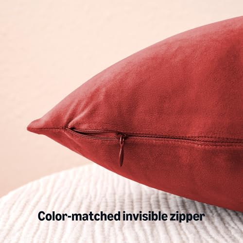 Amazon Basics Velvet Throw Pillow Covers, Soft Decorative Square Cushion Cases Modern Home Decor for Sofa, Couch, Bed, 18...