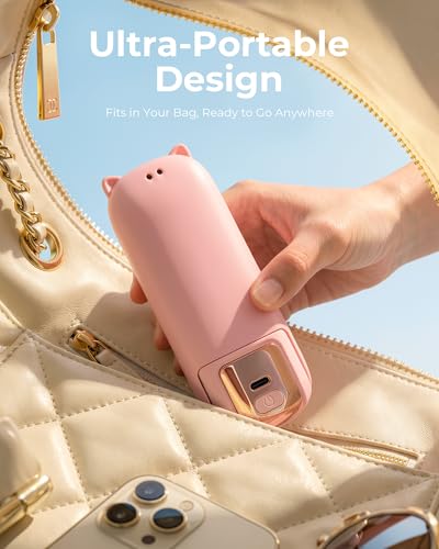 FrSara Portable Handheld Fan, Small Rechargeable Personal Mini Fan, Summer Travel Essentials with 3-Speed, 2000mAh, Great ...