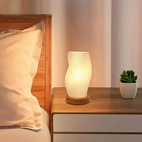 Zenply Novelty Small Table Lamp for Bedroom,Vintage Style Striped Small Night Light Lamp, Mini Bedside Lamp for Living Roo...