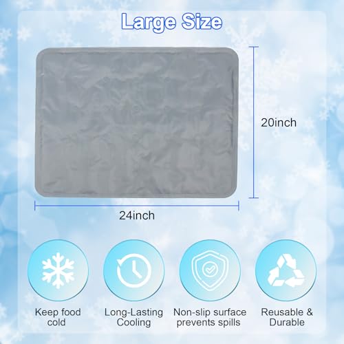2 Pcs Large Reusable Freezable Ice Mat for Keeping Food Trays, Cheese Boards, Veggie Plates Fresh and Cold, Charcuterie Ch...