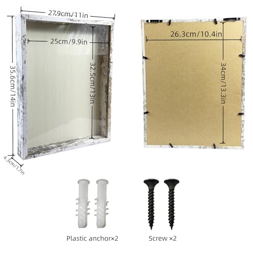 Ticket Shadow Box 11×14 White Top Loading Display Case Frame with Top Slot, Perfect for Movie Travel Concert Sporting Even...