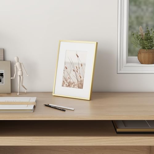 Fun Memories 5x7 Metal Picture Frame - 5 x 7 Metal Photo Frames with 4x6 Removable Mat- Ideal for Wall or Tabletop Display...