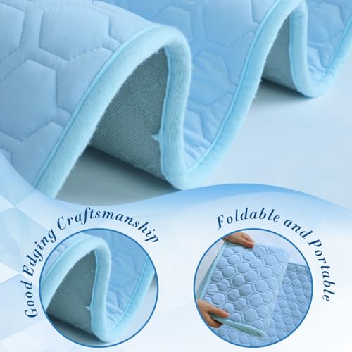 SISROL Dog Cooling Mat, Q-MAX>0.5 Chill Cool Fiber, Thicken Non-Slip Washable Pet Cooling Pad, Non-Toxic Portable Indoor &...