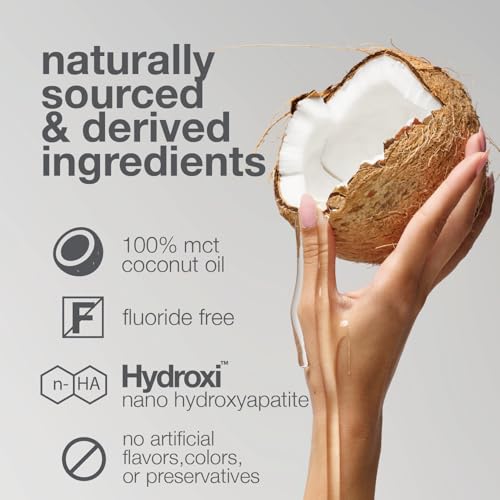 Davids Nano Hydroxyapatite Oil Pulling Oral Rinse Mouthwash, 100% MCT Coconut Oil, Promotes Teeth and Gum Health, Natural ...