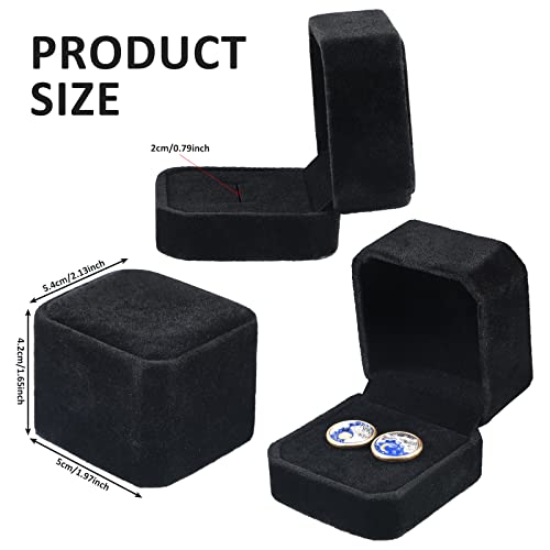 Junkin 24 Pieces Velvet Ring Boxes Bulk Earring Jewelry Display Box Ring Case for Wedding Engagement Birthday Proposal and...