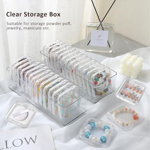 MEAJOIN 15 Pcs Clear Travel Jewelry Cases with Storage Box Plastic Jewelry Organizer Protective Container for Bracelets, N...