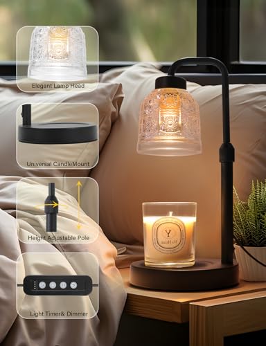 Yohonk Candle Warmer Lamp with Timer Dimmable, Adjustable Lamp Candle Warmer, Birthday Gifts for Women Mom, Wax Warmer Lam...