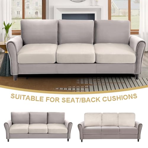 H.VERSAILTEX Individual Cushion Covers Stretch Couch Covers Soft Suede Sofa Cushion Covers Washable Cover for Sectional So...
