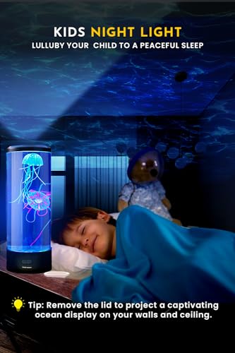 Brewish Jellyfish Lamp with 20W Bluetooth Speaker (Upgraded Motor 2025), 16 Color Changing Mood Lamp, 4 Modes Aquarium Nig...