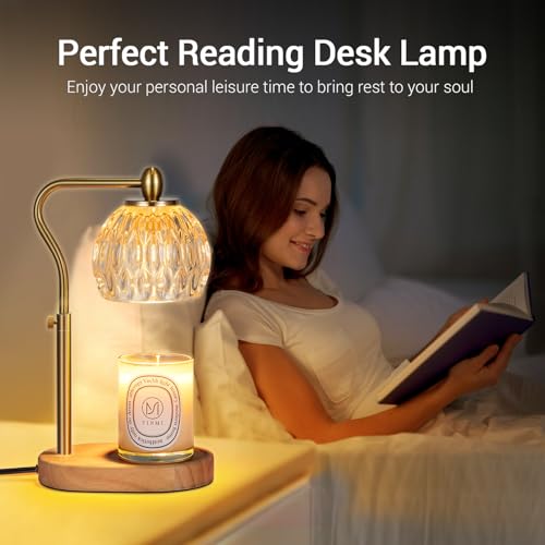 NVRGIUP Candle Warmer, Candle Warmer Lamp with Timer & Dimmer Height Adjustable Scented Candles, with 2 * 50W Bulbs for Ho...