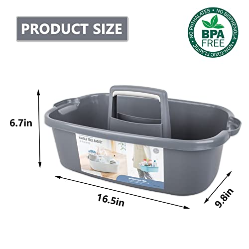 JiatuA Large Cleaning Supplies Caddy Portable Shower Basket Supply Organizer with Handle Plastic Bucket Tool Storage for B...
