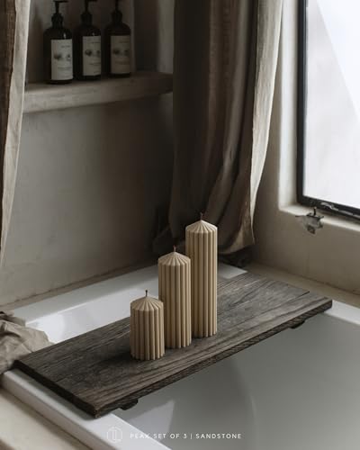 LAWA Ribbed Peak Pillar Candle - Large Beautiful Handmade Pillar Scented Soy Wax Candle Elegant Bubble Aesthetic Candle Ho...