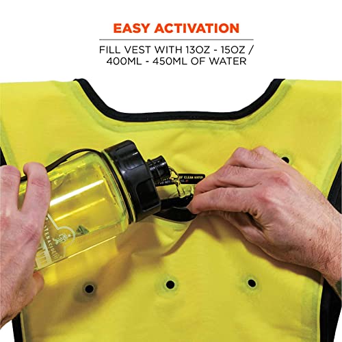 Evaporative Cooling Vest, Wearer Stays Cool and Dry, Breathable Comfort, Pull Over Design, Ergodyne Chill-Its 6687