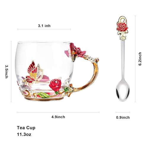 OEAGO Gifts for Mom Women Mothers Day Valentines Day Gifts Glass Coffee Enamels Mug Best Birthday Valentine's for Her Girl...