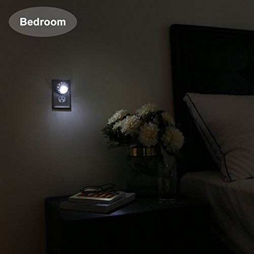 DEWENWILS Plug in Night Lights into Wall, Dusk to Dawn Sensor, 360° Rotating, Directional LED Nightlights for Kids, Nursy,...