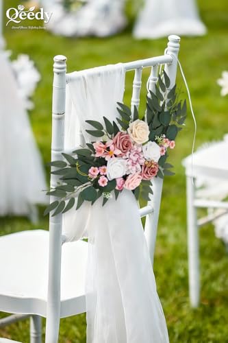 Qeedy Wedding Arch Flowers Set of 2, Artificial Flowers for Decoration for Wedding Ceremony Backdrop, Wedding Floral Arran...
