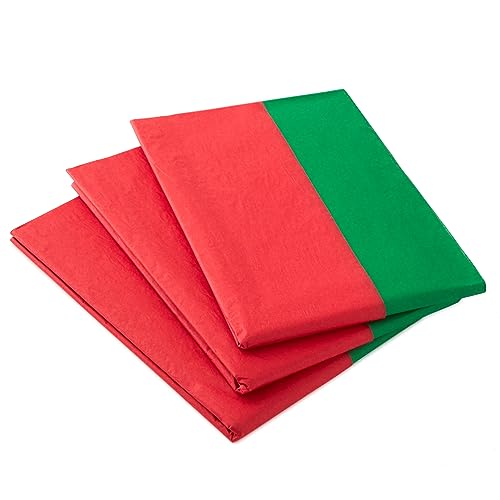 Hallmark Red and Green Bulk Tissue Paper for Gift Wrapping (100 Sheets) for Gift Bags, Christmas Presents, Holiday Crafts ...